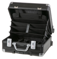 Business Trolley GEMINI, schwarz - geöffnet