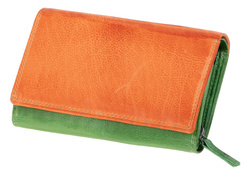Damengeldbörse, grün-orange