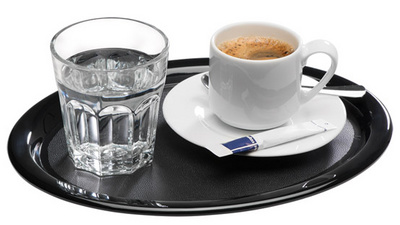 Plateau de service KAFFEEHAUS, mélamine noire
