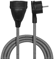 Schutzkontakt Stromverlängerungskabel, Texilkabel