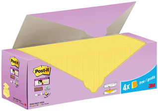 Bloc-note Super Sticky Z-Notes - pack promotionnel 20+4, jaune