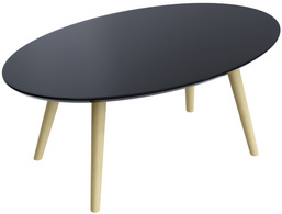  Table d'appoint  SCANDI, (B)850 x (P)500 mm, noir