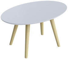 Table d'appoint SCANDI, (L)650 x (P)400 mm, blanc