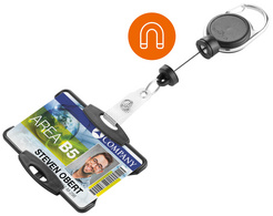 Porte-badge avec enrouleur EXTRA STRONG, noir
