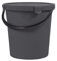 Seau à cueillette avec couvercle, gris foncé