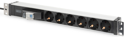 19" Aluminium-Steckdosenleiste mit Schalter