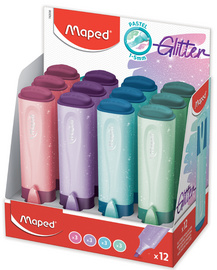 Textmarker FLUO'PEPS Glitter Pastel, 12er Display