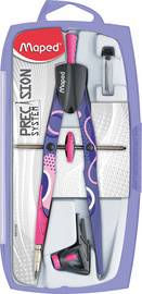 Coffret compas PRECISION SYSTEM FANCY, lilas, 3 pièces