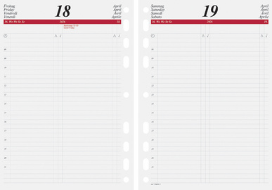 Kalender-Einlage für Zeitplaner "Timing 1", Tageskalendarium