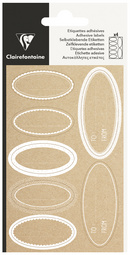Etiquettes adhésives Kraft "Ovale kraft", blanc