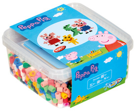 Perles à repasser maxi + plaque à picots "Peppa Pig", dans une boîte