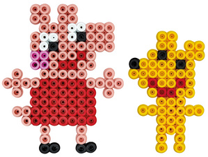 Visuel de référence : Utilisation Perles à repasser maxi + plaque à picots "Peppa Pig"