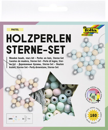 Holzsterne-Perlenset "PASTELL"