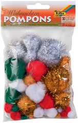 Pompons "Weihnachtsfarben"