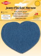 Patch thermocollant pour jeans Coeur, bleu moyen
