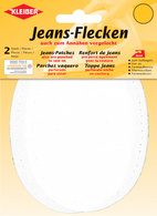 Patch thermocollant ovale pour jeans, blanc