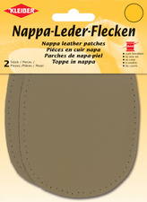 Patch en cuir nappa oval, beige