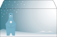 Weihnachts-Motiv-Umschlag "Polar bear with candle"