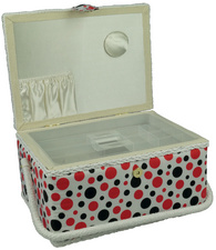 Boîte à couture "Pois" - ouverte