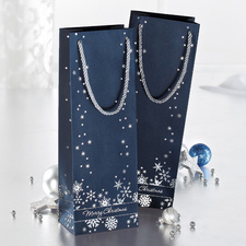 Symbolbild: Premium Weihnachts-Flaschentüte "Silver Snowflakes"