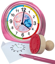 Kinderwecker & Stempel-Set "Delfine"