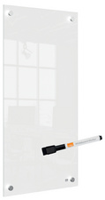 Tableau blanc en verre/bloc-notes, (L)300 x (H)600 mm