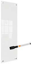 Tableau blanc en verre/bloc-notes, (L)300 x (H)900 mm