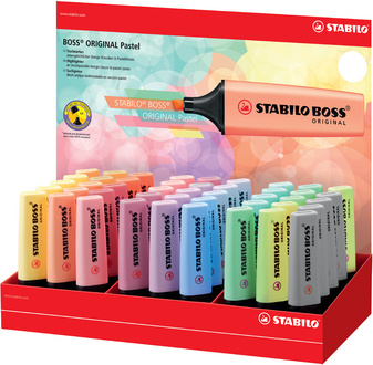 Surligneur BOSS(R) ORIGINAL Pastel - présentoir de comptoir de 45 pièces