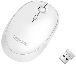 Souris optique sans fil avec double mode de connexion, blanc