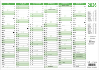 Tafelkalender, Rückseite