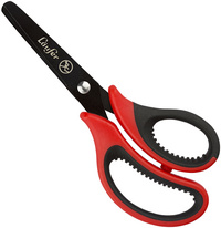 Ciseaux ergonomiques, rouge/noir