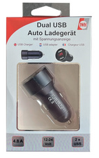 USB-KFZ-Ladegerät mit Spannungsanzeige, Verpackung