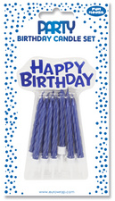 Bougies d'anniversaire "Happy Birthday", bleu