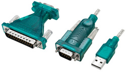 USB 2.0 - RS232 9/25 Pol Adapter mit Verlängerungskabel