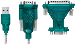 USB 2.0 - RS232 9/25 Pol Adapter mit Verlängerungskabel