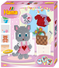  Perles à repasser midi "Chat habillé", coffret cadeau