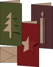 Weihnachtskarten-Set "Cut-out style", DIN lang