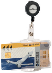 Visuel de référence : porte-badge avec porte-carte d'identité pour 2 badges d'entreprise