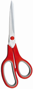 Soft-Touch-Haushaltsschere, grau / rot