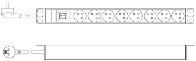 Symbolbild: 19" Steckdosenleiste mit Schalter