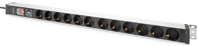 19" Steckdosenleiste, 12-fach, mit Schalter
