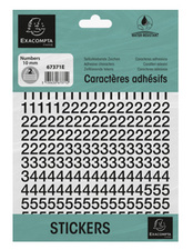Chiffres auto-adhésifs 0-9, 10 mm