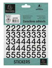 Chiffres auto-adhésifs 0-9, 20 mm