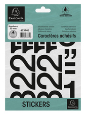 Chiffres auto-adhésifs 0-9, 50 mm