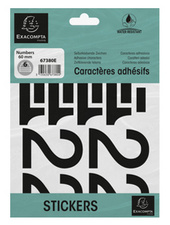 Chiffres auto-adhésifs 0-9, 60 mm