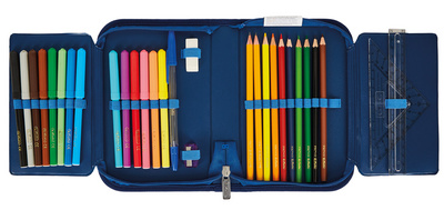 Schüleretui "Blue Shark", offen