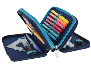 Schüleretui TriCase "Deep Ocean", offen