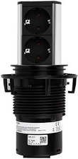 Steckdosensystem ELEVATOR, 2-fach, Edelstahl-Optik