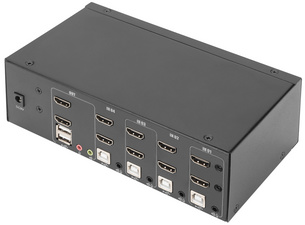 Commutateur KVM, 4 ports, double affichage, 4K, HDMI, arrière