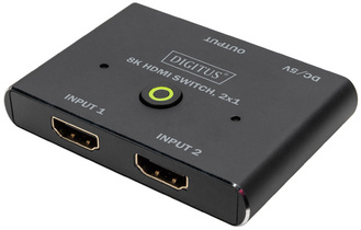 8K HDMI Switch, 2x1, Rückseite